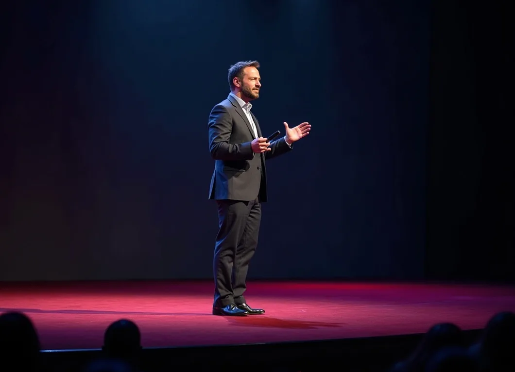 Business motivation speaker stage