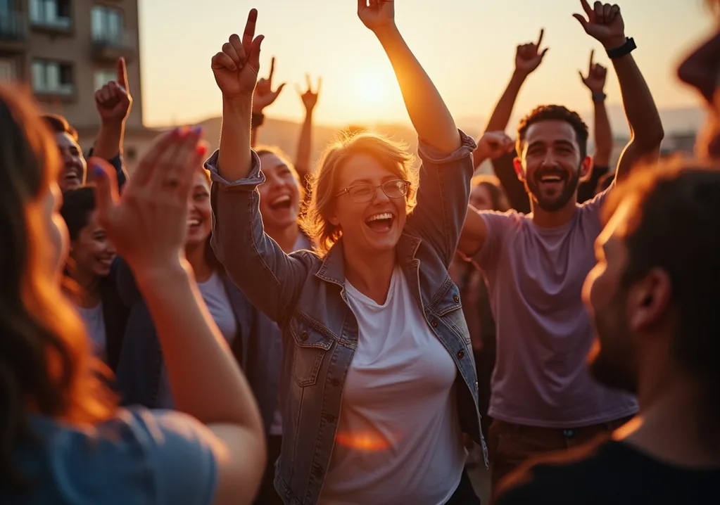 Driven team celebrating success