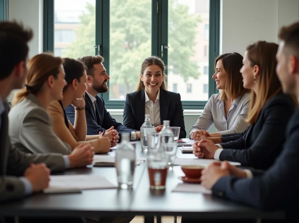 Energetic business team meeting